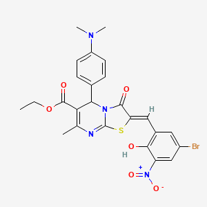 molecular formula C25H23BrN4O6S B3892103 ethyl (2Z)-2-[(5-bromo-2-hydroxy-3-nitrophenyl)methylidene]-5-[4-(dimethylamino)phenyl]-7-methyl-3-oxo-5H-[1,3]thiazolo[3,2-a]pyrimidine-6-carboxylate 