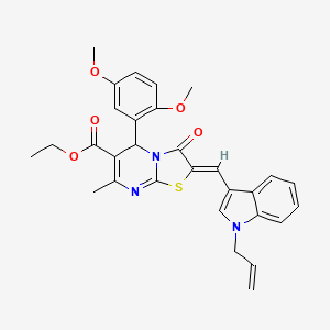 molecular formula C30H29N3O5S B3892128 ethyl 2-[(1-allyl-1H-indol-3-yl)methylene]-5-(2,5-dimethoxyphenyl)-7-methyl-3-oxo-2,3-dihydro-5H-[1,3]thiazolo[3,2-a]pyrimidine-6-carboxylate 