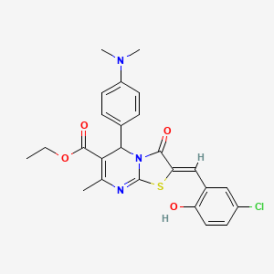molecular formula C25H24ClN3O4S B3892133 ethyl (2Z)-2-[(5-chloro-2-hydroxyphenyl)methylidene]-5-[4-(dimethylamino)phenyl]-7-methyl-3-oxo-5H-[1,3]thiazolo[3,2-a]pyrimidine-6-carboxylate 