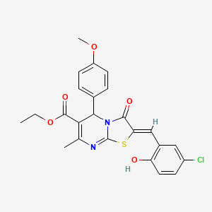 molecular formula C24H21ClN2O5S B3892194 ethyl (2Z)-2-[(5-chloro-2-hydroxyphenyl)methylidene]-5-(4-methoxyphenyl)-7-methyl-3-oxo-5H-[1,3]thiazolo[3,2-a]pyrimidine-6-carboxylate 