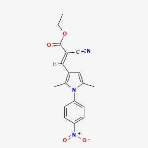 molecular formula C18H17N3O4 B3892272 ethyl (E)-2-cyano-3-[2,5-dimethyl-1-(4-nitrophenyl)pyrrol-3-yl]prop-2-enoate 
