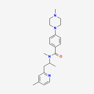 molecular formula C22H30N4O B3892285 N-methyl-N-[1-methyl-2-(4-methylpyridin-2-yl)ethyl]-4-(4-methylpiperazin-1-yl)benzamide 