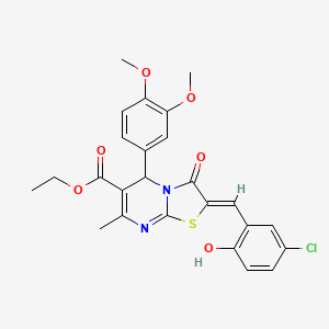 molecular formula C25H23ClN2O6S B3892315 ethyl (2Z)-2-[(5-chloro-2-hydroxyphenyl)methylidene]-5-(3,4-dimethoxyphenyl)-7-methyl-3-oxo-5H-[1,3]thiazolo[3,2-a]pyrimidine-6-carboxylate 