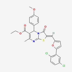 molecular formula C28H22Cl2N2O5S B3892336 ethyl (2Z)-2-[[5-(2,5-dichlorophenyl)furan-2-yl]methylidene]-5-(4-methoxyphenyl)-7-methyl-3-oxo-5H-[1,3]thiazolo[3,2-a]pyrimidine-6-carboxylate 