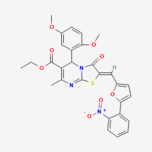 molecular formula C29H25N3O8S B3892361 ethyl (2Z)-5-(2,5-dimethoxyphenyl)-7-methyl-2-[[5-(2-nitrophenyl)furan-2-yl]methylidene]-3-oxo-5H-[1,3]thiazolo[3,2-a]pyrimidine-6-carboxylate 