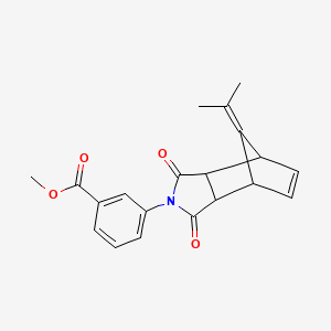 molecular formula C20H19NO4 B3892376 methyl 3-[1,3-dioxo-8-(propan-2-ylidene)-1,3,3a,4,7,7a-hexahydro-2H-4,7-methanoisoindol-2-yl]benzoate 