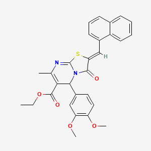 molecular formula C29H26N2O5S B3892413 ethyl (2Z)-5-(3,4-dimethoxyphenyl)-7-methyl-2-(naphthalen-1-ylmethylidene)-3-oxo-2,3-dihydro-5H-[1,3]thiazolo[3,2-a]pyrimidine-6-carboxylate 