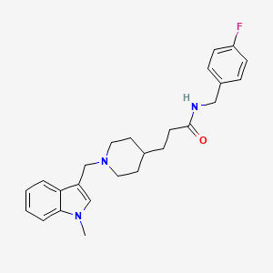molecular formula C25H30FN3O B3892519 N-(4-fluorobenzyl)-3-{1-[(1-methyl-1H-indol-3-yl)methyl]-4-piperidinyl}propanamide 