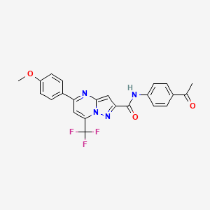 molecular formula C23H17F3N4O3 B3892558 N-(4-acetylphenyl)-5-(4-methoxyphenyl)-7-(trifluoromethyl)pyrazolo[1,5-a]pyrimidine-2-carboxamide 