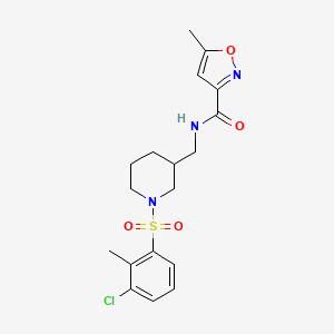 molecular formula C18H22ClN3O4S B3892609 N-({1-[(3-chloro-2-methylphenyl)sulfonyl]-3-piperidinyl}methyl)-5-methyl-3-isoxazolecarboxamide 