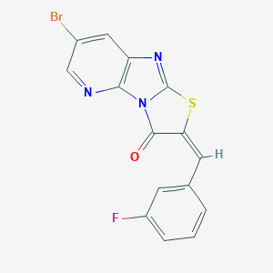 molecular formula C15H7BrFN3OS B389261 7-bromo-2-(3-fluorobenzylidene)[1,3]thiazolo[2',3':2,3]imidazo[4,5-b]pyridin-3(2H)-one 