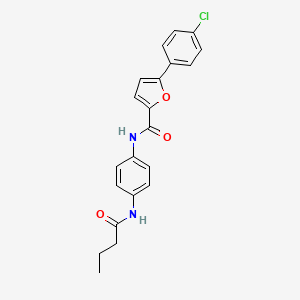 molecular formula C21H19ClN2O3 B3892639 N-[4-(butanoylamino)phenyl]-5-(4-chlorophenyl)furan-2-carboxamide CAS No. 5837-98-9