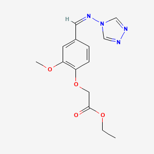 molecular formula C14H16N4O4 B3892682 ethyl 2-[2-methoxy-4-[(Z)-1,2,4-triazol-4-yliminomethyl]phenoxy]acetate 