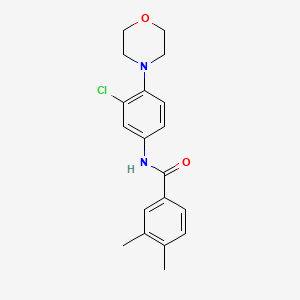 molecular formula C19H21ClN2O2 B3892726 N-[3-chloro-4-(4-morpholinyl)phenyl]-3,4-dimethylbenzamide 