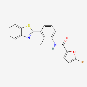 molecular formula C19H13BrN2O2S B3892843 N-[3-(1,3-benzothiazol-2-yl)-2-methylphenyl]-5-bromofuran-2-carboxamide 