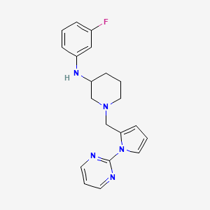 molecular formula C20H22FN5 B3892853 N-(3-fluorophenyl)-1-{[1-(2-pyrimidinyl)-1H-pyrrol-2-yl]methyl}-3-piperidinamine 
