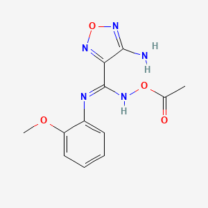molecular formula C12H13N5O4 B3892894 N'-(acetyloxy)-4-amino-N-(2-methoxyphenyl)-1,2,5-oxadiazole-3-carboximidamide 