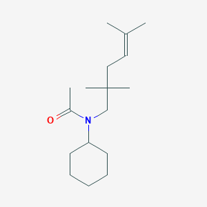 molecular formula C17H31NO B3892988 N-cyclohexyl-N-(2,2,5-trimethylhex-4-enyl)acetamide 