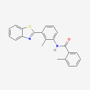 molecular formula C22H18N2OS B3892995 N-[3-(1,3-benzothiazol-2-yl)-2-methylphenyl]-2-methylbenzamide 