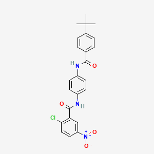 molecular formula C24H22ClN3O4 B3893015 N-{4-[(4-tert-butylbenzoyl)amino]phenyl}-2-chloro-5-nitrobenzamide 