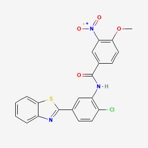 molecular formula C21H14ClN3O4S B3893034 N-[5-(1,3-benzothiazol-2-yl)-2-chlorophenyl]-4-methoxy-3-nitrobenzamide 