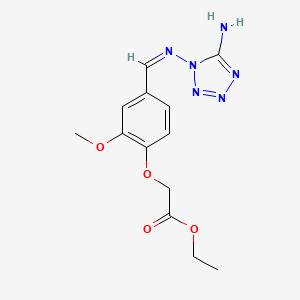 molecular formula C13H16N6O4 B3893040 ethyl (4-{[(5-amino-1H-tetrazol-1-yl)imino]methyl}-2-methoxyphenoxy)acetate 