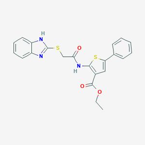 B389308 ethyl 2-{[(1H-benzimidazol-2-ylsulfanyl)acetyl]amino}-5-phenyl-3-thiophenecarboxylate CAS No. 726137-03-7