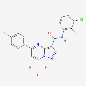 molecular formula C21H13ClF4N4O B3893159 N-(3-chloro-2-methylphenyl)-5-(4-fluorophenyl)-7-(trifluoromethyl)pyrazolo[1,5-a]pyrimidine-3-carboxamide 