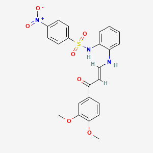 molecular formula C23H21N3O7S B3893175 N-(2-{[3-(3,4-dimethoxyphenyl)-3-oxo-1-propen-1-yl]amino}phenyl)-4-nitrobenzenesulfonamide 