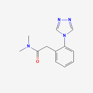molecular formula C12H14N4O B3893235 N,N-dimethyl-2-[2-(4H-1,2,4-triazol-4-yl)phenyl]acetamide 