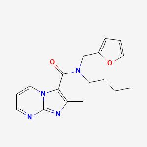 molecular formula C17H20N4O2 B3893284 N-butyl-N-(2-furylmethyl)-2-methylimidazo[1,2-a]pyrimidine-3-carboxamide 