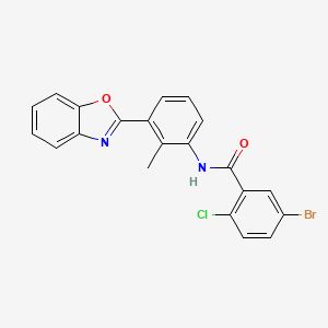 molecular formula C21H14BrClN2O2 B3893302 N-[3-(1,3-benzoxazol-2-yl)-2-methylphenyl]-5-bromo-2-chlorobenzamide 
