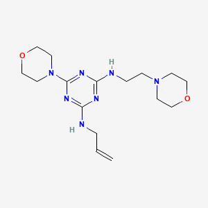 molecular formula C16H27N7O2 B3893362 N-allyl-6-(4-morpholinyl)-N'-[2-(4-morpholinyl)ethyl]-1,3,5-triazine-2,4-diamine 