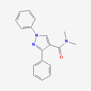 molecular formula C18H17N3O B3893496 N,N-dimethyl-1,3-diphenylpyrazole-4-carboxamide 