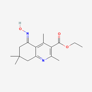 molecular formula C16H22N2O3 B3893504 ethyl 5-(hydroxyimino)-2,4,7,7-tetramethyl-5,6,7,8-tetrahydro-3-quinolinecarboxylate 