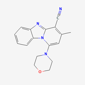 molecular formula C17H16N4O B3893516 3-methyl-1-(4-morpholinyl)pyrido[1,2-a]benzimidazole-4-carbonitrile 