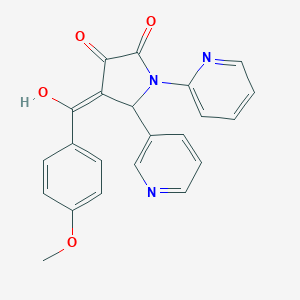 molecular formula C22H17N3O4 B389358 3-HYDROXY-4-(4-METHOXYBENZOYL)-1-(2-PYRIDYL)-5-(3-PYRIDYL)-1,5-DIHYDRO-2H-PYRROL-2-ONE 