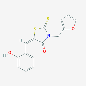 B389361 (5E)-3-(furan-2-ylmethyl)-5-[(2-hydroxyphenyl)methylidene]-2-sulfanylidene-1,3-thiazolidin-4-one CAS No. 13788-24-4