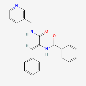 molecular formula C22H19N3O2 B3893644 N-(2-phenyl-1-{[(3-pyridinylmethyl)amino]carbonyl}vinyl)benzamide 