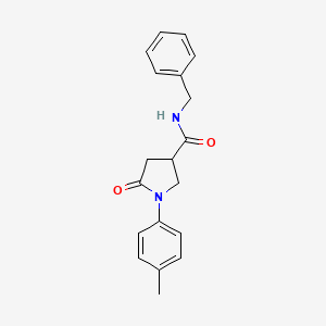 molecular formula C19H20N2O2 B3893705 N-benzyl-1-(4-methylphenyl)-5-oxopyrrolidine-3-carboxamide 