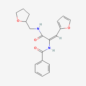 molecular formula C19H20N2O4 B3893716 N-{2-Furan-2-yl-1-[(tetrahydro-furan-2-ylmethyl)-carbamoyl]-vinyl}-benzamide 
