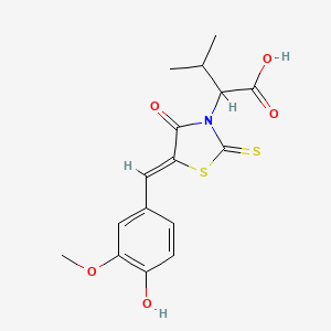 2-[5-(4-hydroxy-3-methoxybenzylidene)-4-oxo-2-thioxo-1,3-thiazolidin-3-yl]-3-methylbutanoic acid