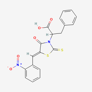 2-[5-(2-nitrobenzylidene)-4-oxo-2-thioxo-1,3-thiazolidin-3-yl]-3-phenylpropanoic acid