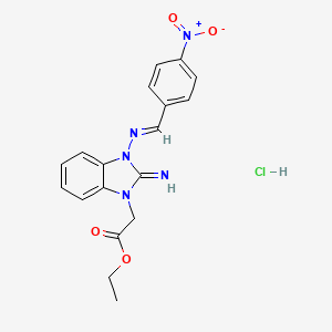 ethyl {2-imino-3-[(4-nitrobenzylidene)amino]-2,3-dihydro-1H-benzimidazol-1-yl}acetate hydrochloride
