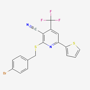 2-[(4-bromobenzyl)thio]-6-(2-thienyl)-4-(trifluoromethyl)nicotinonitrile