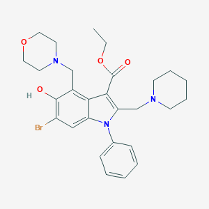 molecular formula C28H34BrN3O4 B389379 ETHYL 6-BROMO-5-HYDROXY-4-(MORPHOLINOMETHYL)-1-PHENYL-2-(PIPERIDINOMETHYL)-1H-INDOLE-3-CARBOXYLATE 