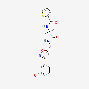 N-[2-({[3-(3-methoxyphenyl)isoxazol-5-yl]methyl}amino)-1,1-dimethyl-2-oxoethyl]thiophene-2-carboxamide