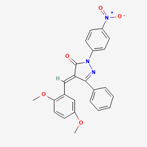 molecular formula C24H19N3O5 B3893810 4-(2,5-dimethoxybenzylidene)-2-(4-nitrophenyl)-5-phenyl-2,4-dihydro-3H-pyrazol-3-one CAS No. 5851-74-1