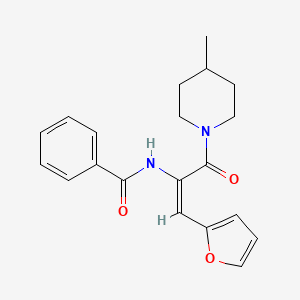 molecular formula C20H22N2O3 B3893812 N-[2-Furan-2-yl-1-(4-methyl-piperidine-1-carbonyl)-vinyl]-benzamide 