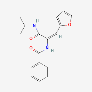molecular formula C17H18N2O3 B3893828 N-(2-Furan-2-yl-1-isopropylcarbamoyl-vinyl)-benzamide 